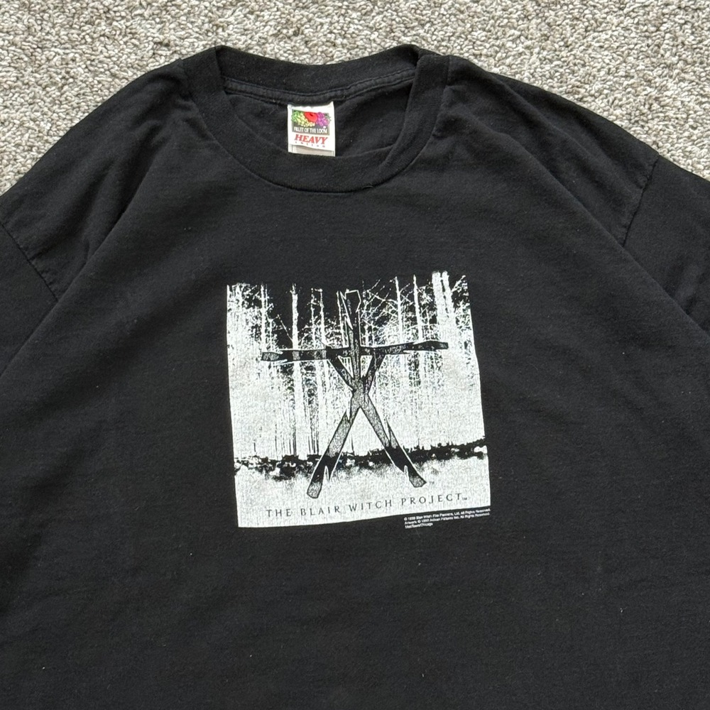 Vintage 1999 The Blair Witch Project Movie Promo T-Shirt Mens XL Horror Film Tee